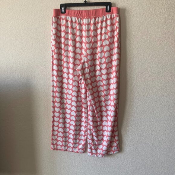 KATE SPADE | Soft Hearts Pajama Set Pants Long Sleeve V-Neck Cozy Pjs Pink L - Picture 6 of 14